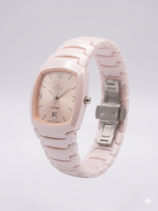 CILLEX CERAMIC CL-9002G PINK DIAL - MEN'S QUARTZ