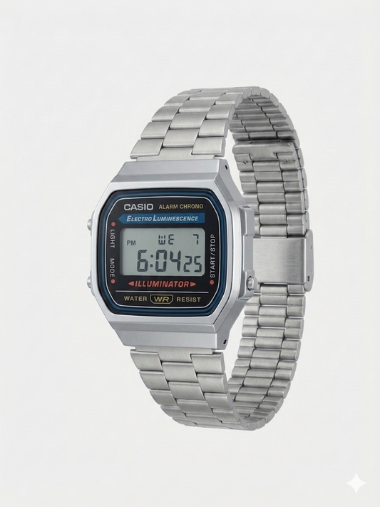 CASIO 3298 A168WA-1WDF BLACK DIAL - UNISEX QUARTZ