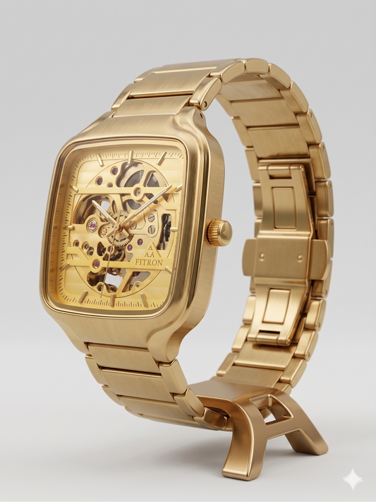 FITRON SQUARE SKEL V2 117236M GOLD DIAL - MEN'S AUTOMATIC