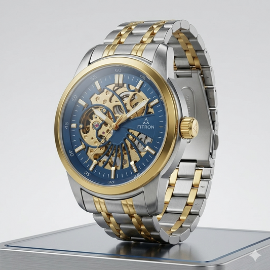 FITRON DOMED SKELETON 117178M BLUE DIAL - MEN'S AUTOMATIC