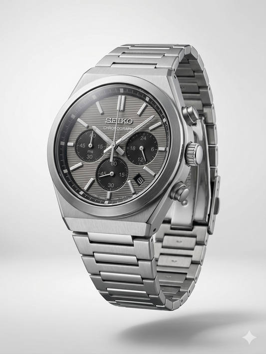 SEIKO CHRONOGRAPH SSB455P1 SILVER DIAL - MEN'S AUTOMATIC