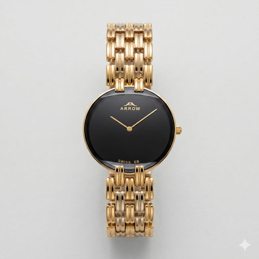 ARROW BIG FACE CIRCLE 5820G BLACK DIAL - MEN'S QUARTZ