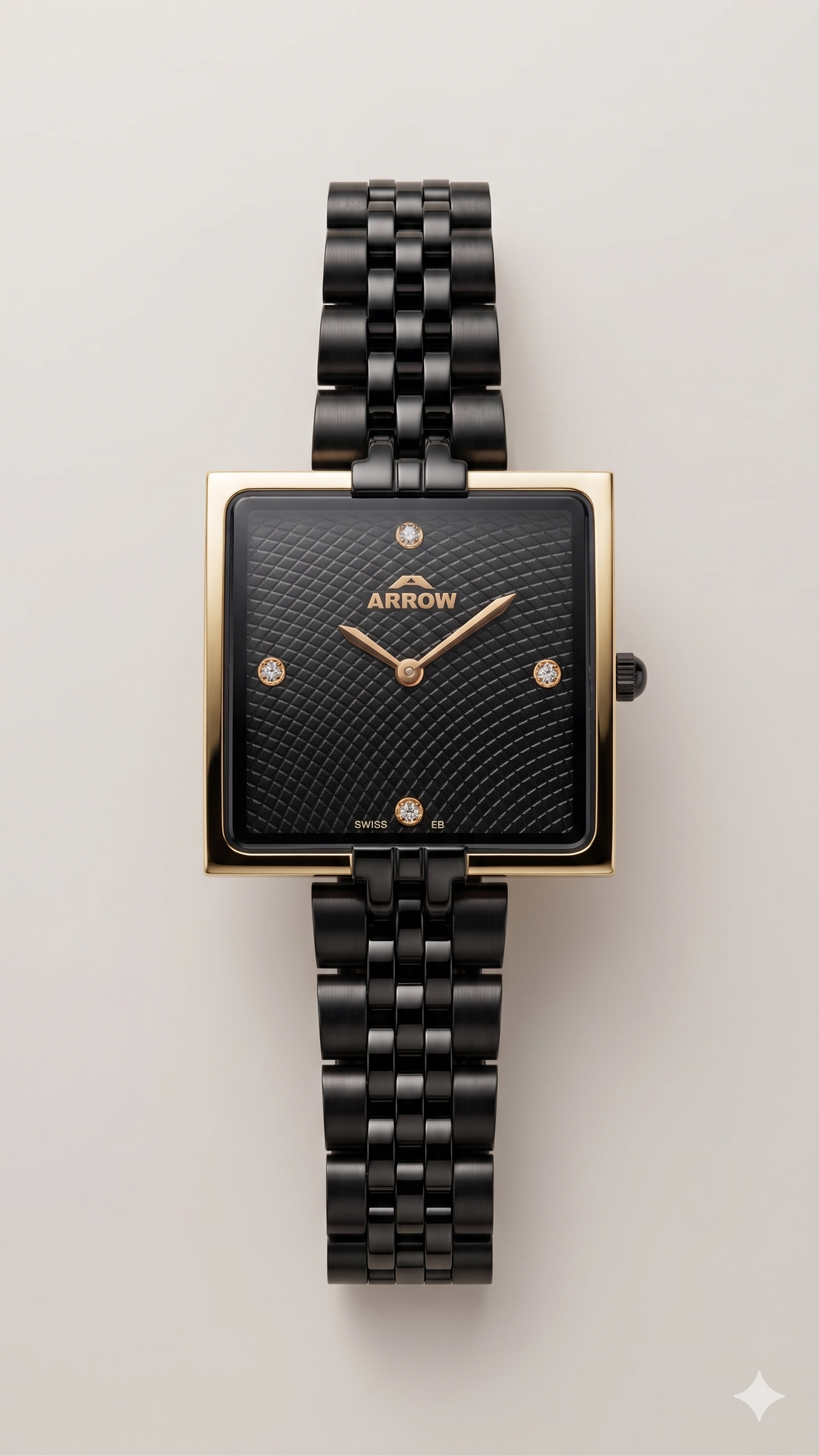ARROW BIG FACE SQUARE 5930L BLACK DIAL - WOMEN'S QUARTZ