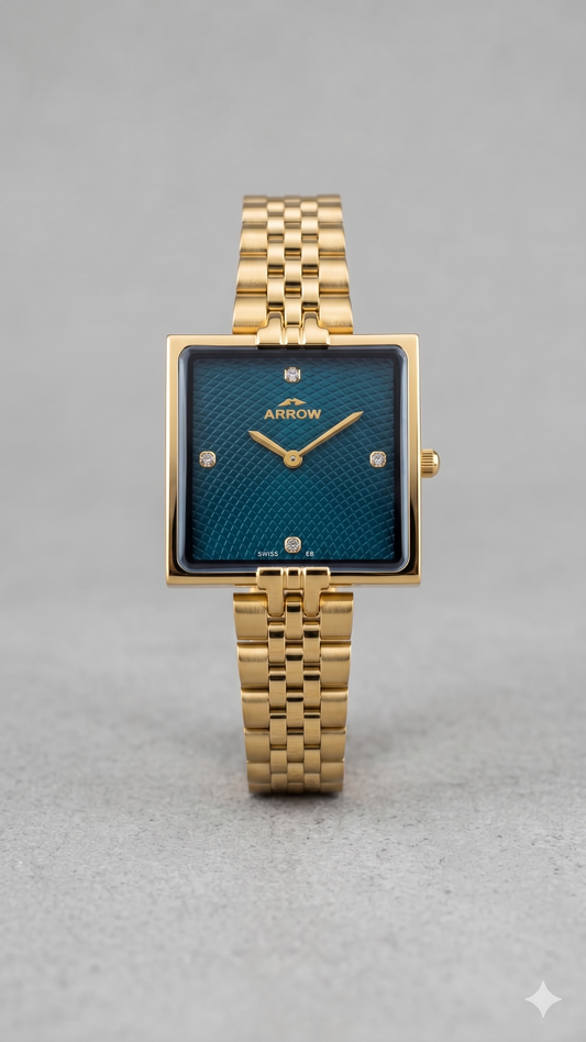 ARROW BIG FACE SQUARE 5930L BLUE DIAL - WOMEN'S QUARTZ