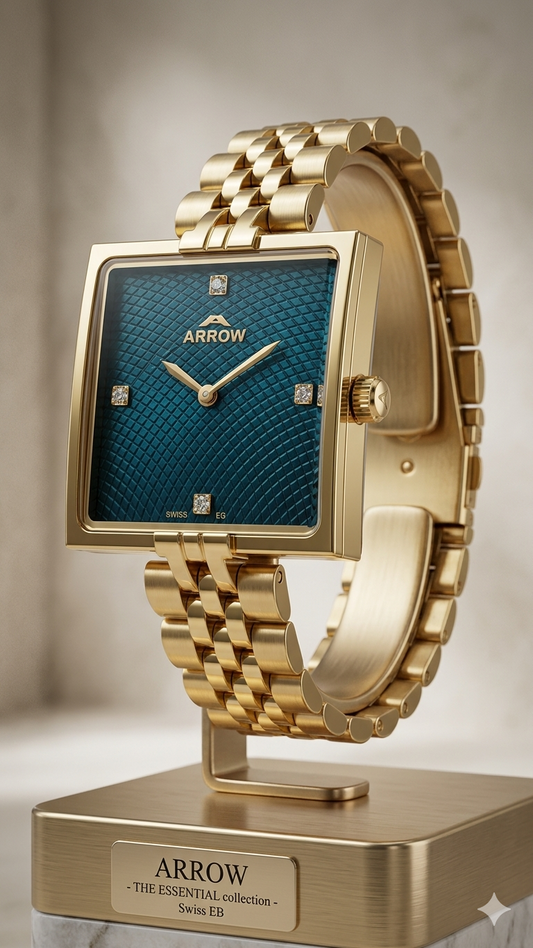 ARROW BIG FACE SQUARE 5930L BLUE DIAL - WOMEN'S QUARTZ