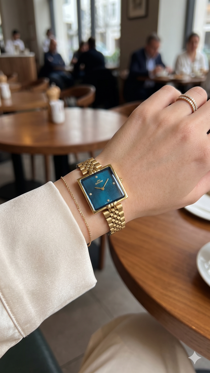 ARROW BIG FACE SQUARE 5930L BLUE DIAL - WOMEN'S QUARTZ