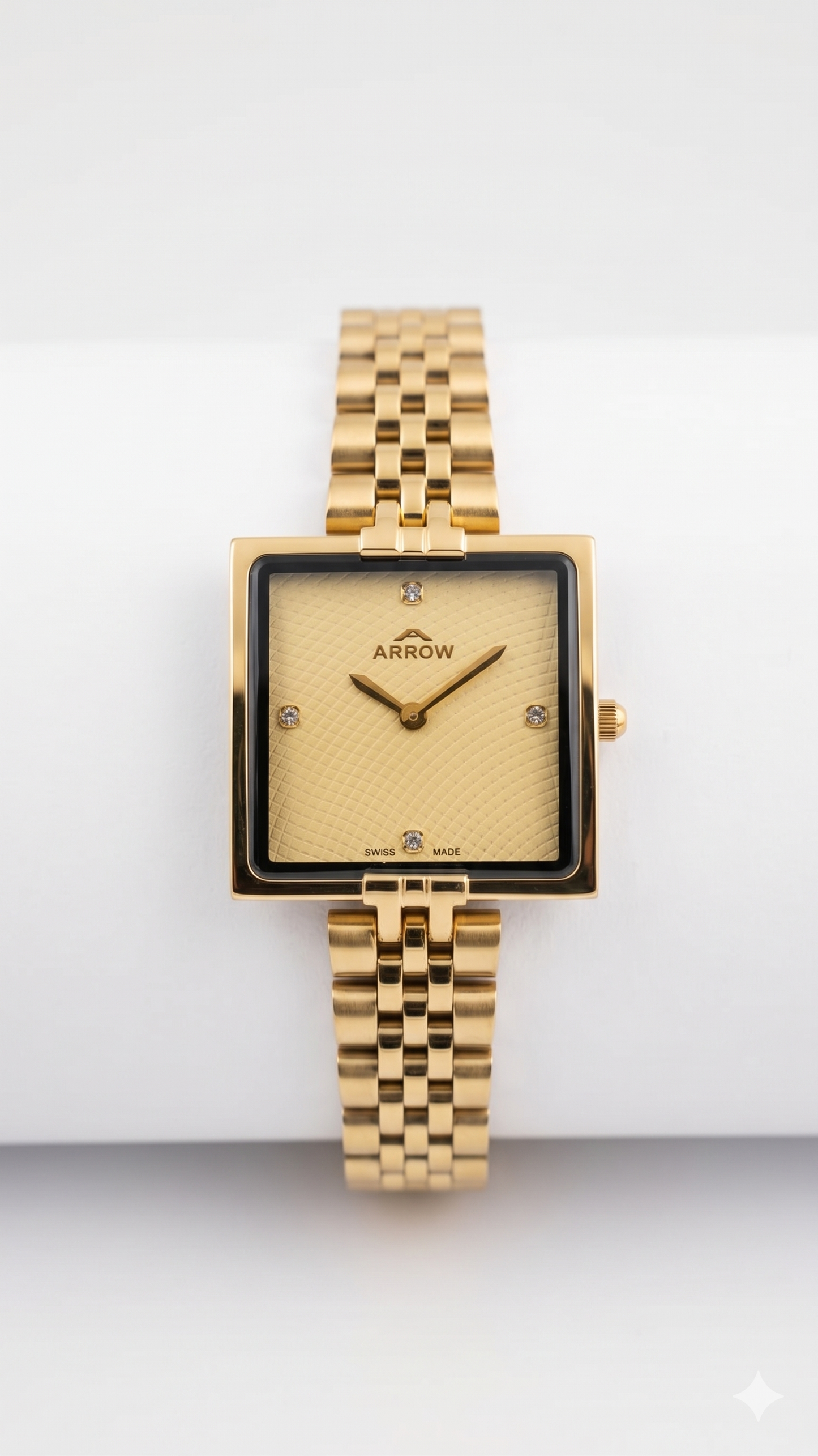 ARROW BIG FACE SQUARE 5930L GOLD DIAL - WOMEN'S QUARTZ