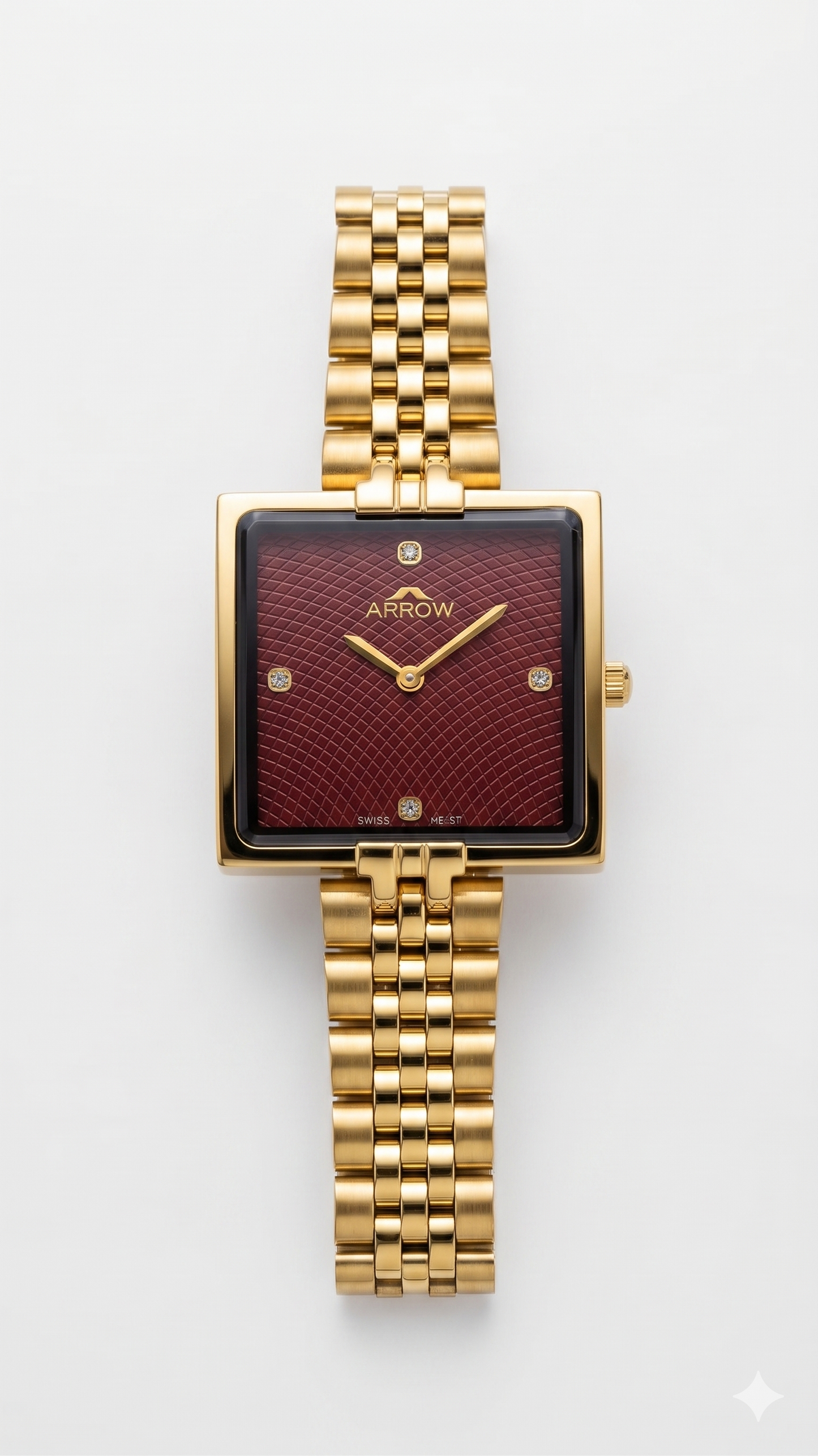 ARROW BIG FACE SQUARE 5930L RED DIAL - WOMEN'S QUARTZ