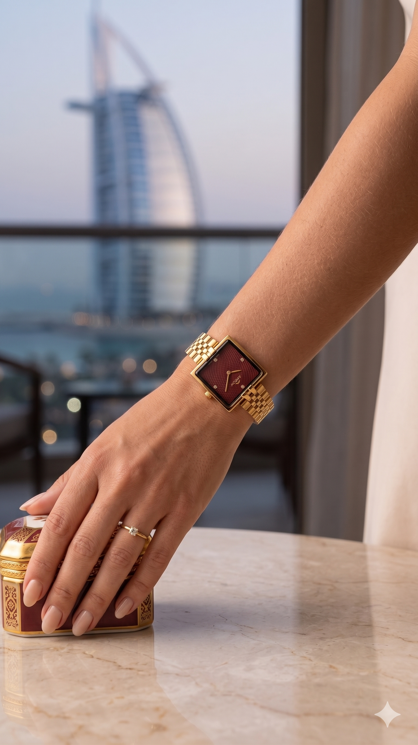 ARROW BIG FACE SQUARE 5930L RED DIAL - WOMEN'S QUARTZ