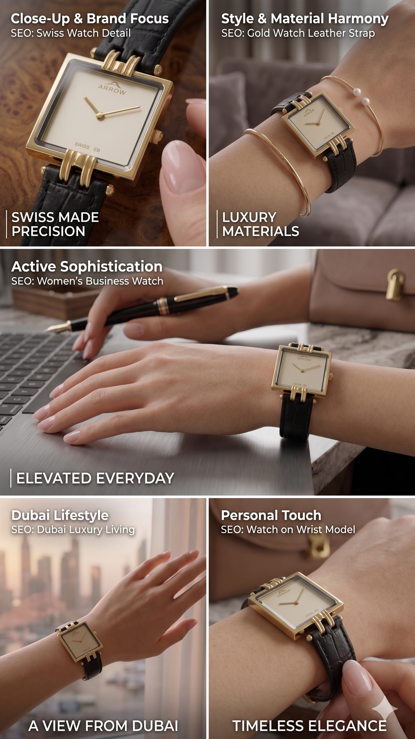 ARROW BIG FACE SQUARE 5930L BEIGE DIAL - WOMEN'S QUARTZ