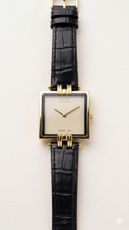 ARROW BIG FACE SQUARE 5930L BEIGE DIAL - WOMEN'S QUARTZ