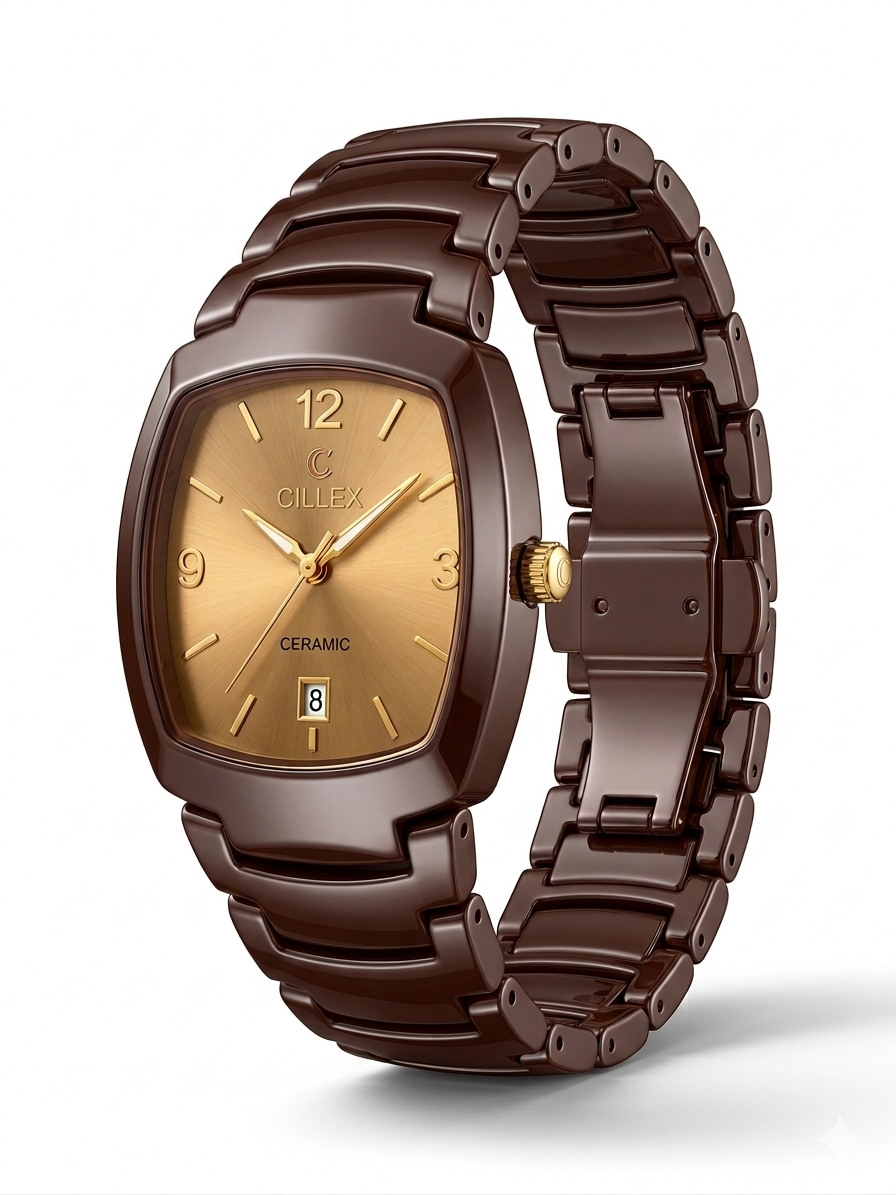 CILLEX CERAMIC CL-9002G BROWN DIAL - MEN'S QUARTZ