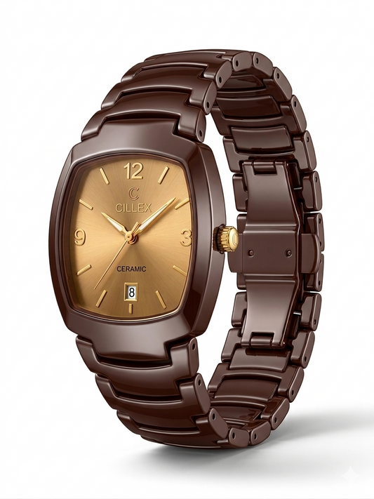 CILLEX CERAMIC CL-9002G BROWN DIAL - MEN'S QUARTZ