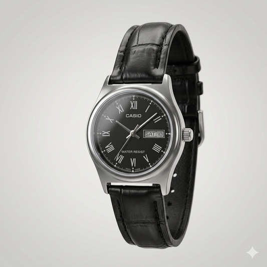 CASIO 5237 LTP-V006L-1BUDF BLACK DIAL - WOMEN'S QUARTZ