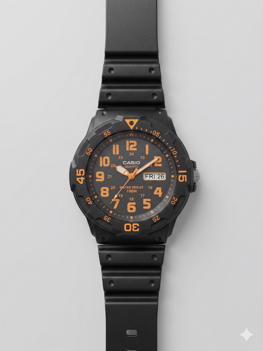 CASIO 5125 MRW-200HC-4BVDF ORANGE DIAL - MEN'S QUARTZ