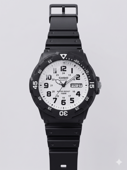 CASIO 5125 MRW-200HC-7BVDF WHITE DIAL - MEN'S QUARTZ