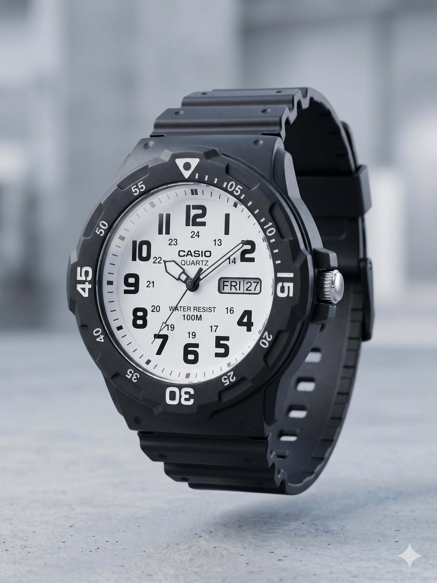 CASIO 5125 MRW-200HC-7BVDF WHITE DIAL - MEN'S QUARTZ