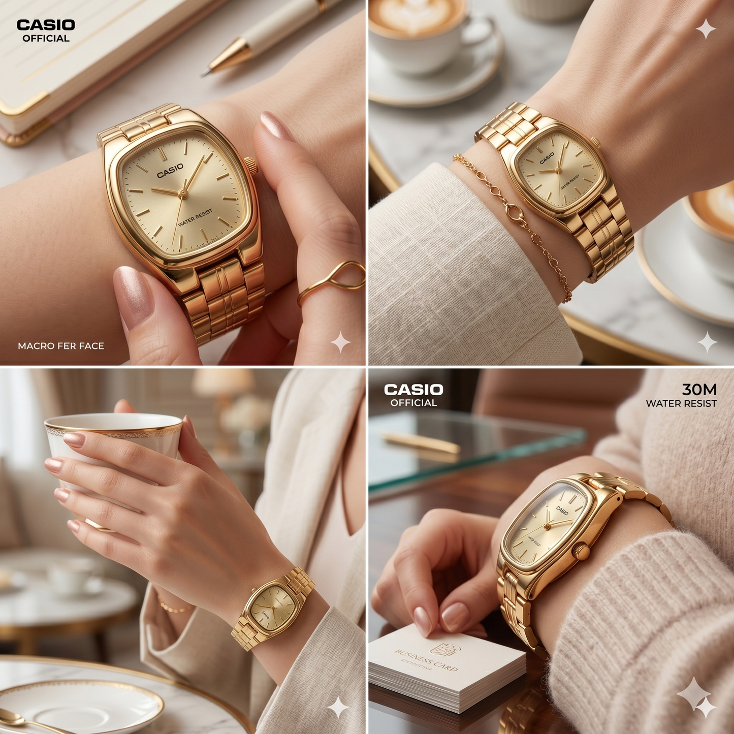 CASIO 1130 LTP-1169N-9ARDF GOLD DIAL - WOMEN'S QUARTZ