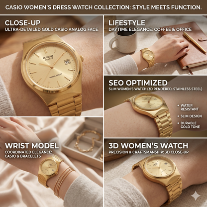 CASIO 1331 LTP-1170N-9ARDF GOLD DIAL - WOMEN'S QUARTZ