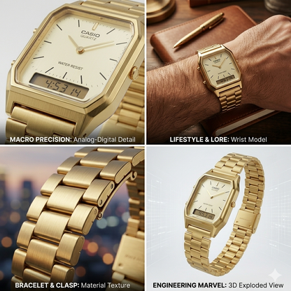 CASIO 5154 AQ-230GA-9DMQ GOLD DIAL - UNISEX QUARTZ