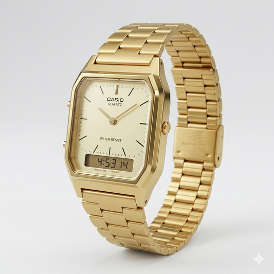 CASIO 5154 AQ-230GA-9DMQ GOLD DIAL - UNISEX QUARTZ
