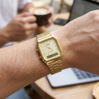CASIO 5154 AQ-230GA-9DMQ GOLD DIAL - UNISEX QUARTZ