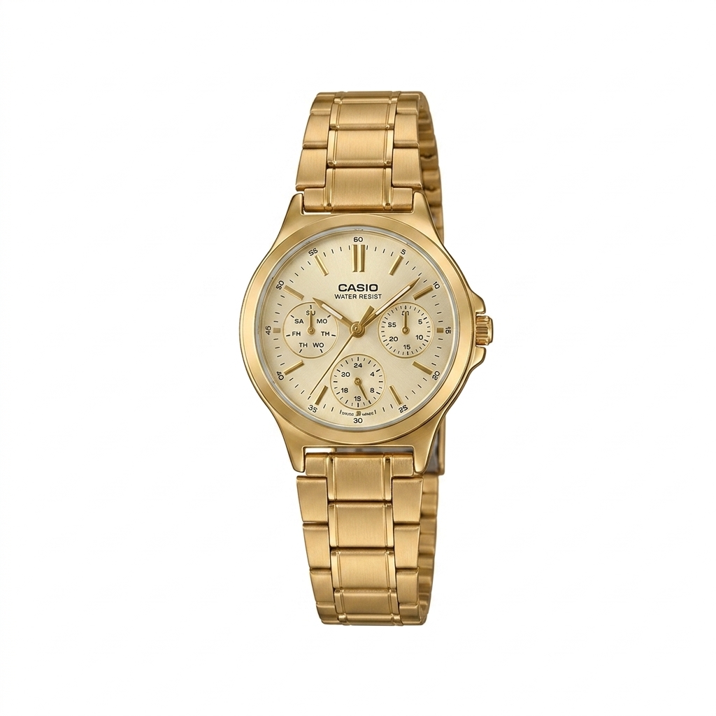 CASIO 5420 LTP-V300G-9AUDF GOLD DIAL - WOMEN'S QUARTZ