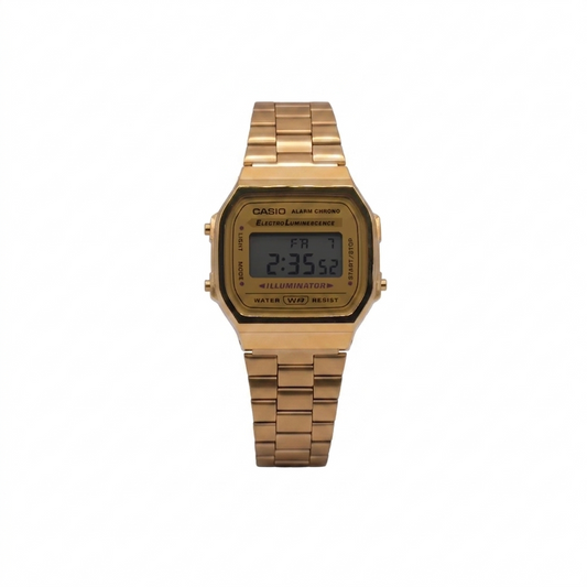 CASIO 3298 A168WG-9WDF GOLD DIAL - UNISEX QUARTZ