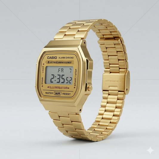 CASIO 3298 A168WG-9WDF GOLD DIAL - UNISEX QUARTZ