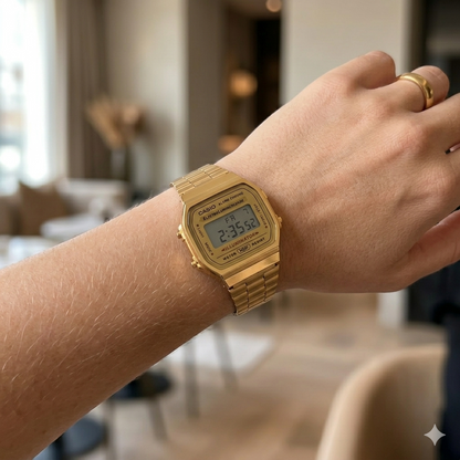 CASIO 3298 A168WG-9WDF GOLD DIAL - UNISEX QUARTZ