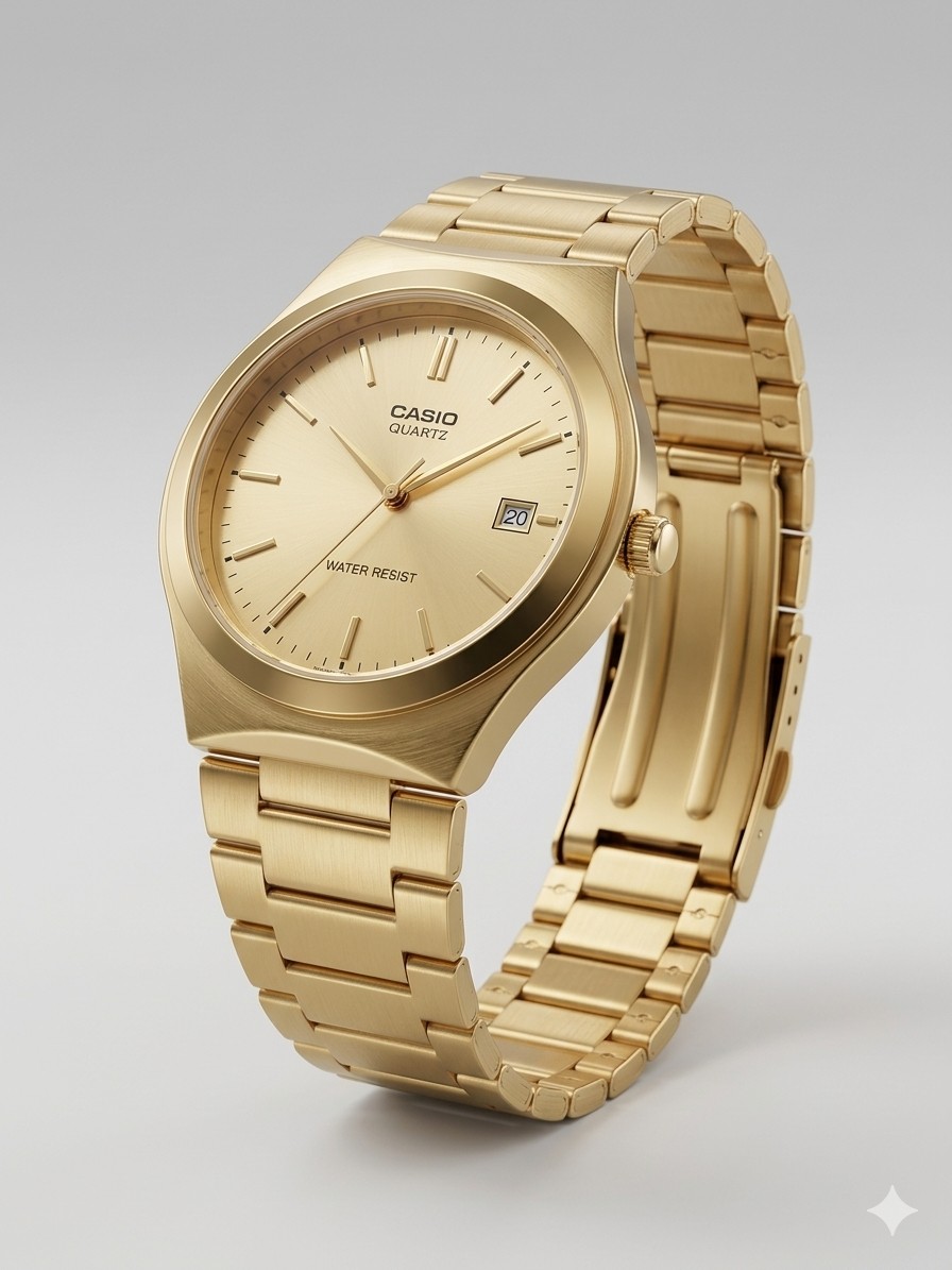 CASIO 1332 MTP-1170N-9ARDF GOLD DIAL - MEN'S QUARTZ