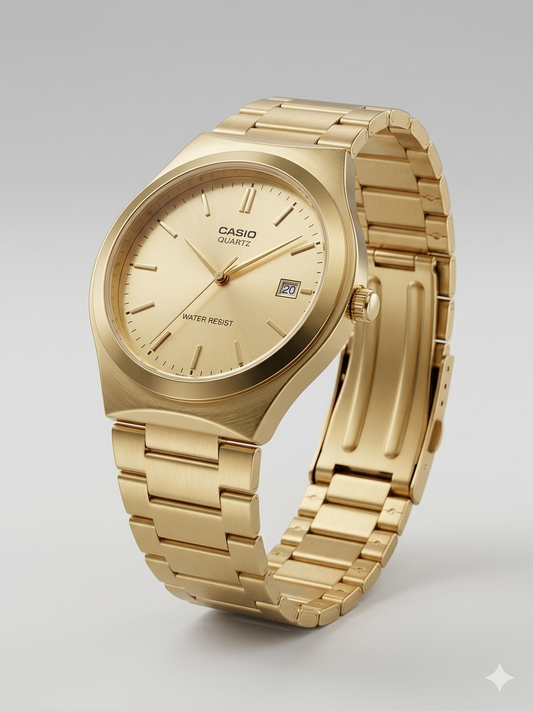 CASIO 1332 MTP-1170N-9ARDF GOLD DIAL - MEN'S QUARTZ
