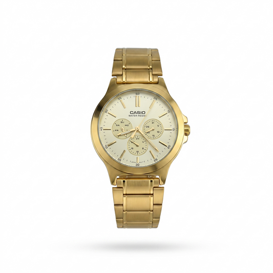 CASIO 5420 MTP-V300G-9AUDF GOLD DIAL - MEN'S QUARTZ