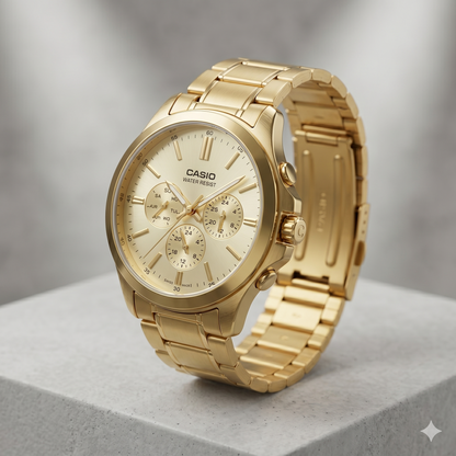 CASIO 5420 MTP-V300G-9AUDF GOLD DIAL - MEN'S QUARTZ