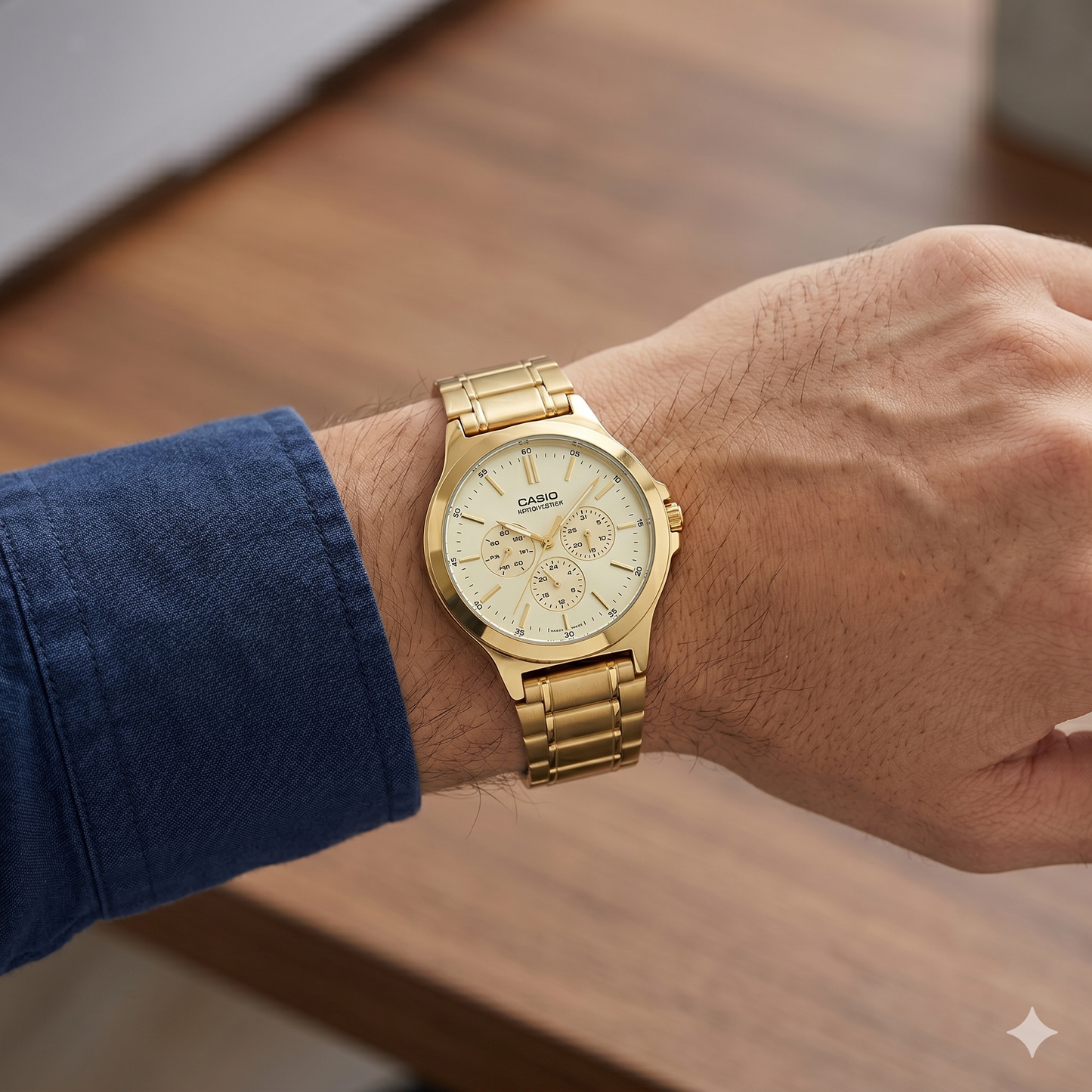 CASIO 5420 MTP-V300G-9AUDF GOLD DIAL - MEN'S QUARTZ
