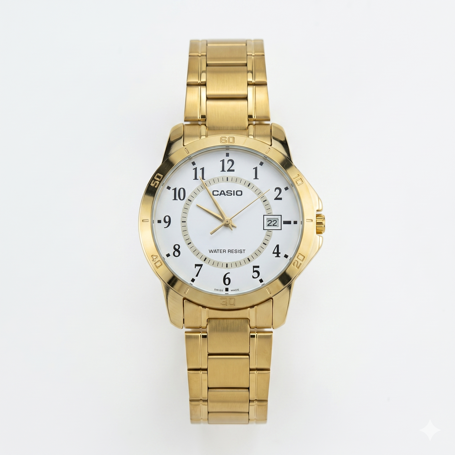 CASIO 5058 MTP-V004G-7BUDF WHITE DIAL - MEN'S QUARTZ