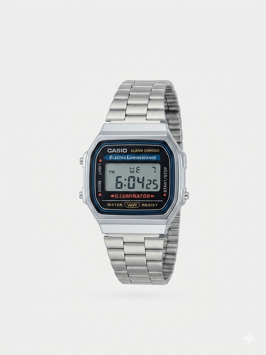 CASIO 3298 A168WA-1WDF BLACK DIAL - UNISEX QUARTZ