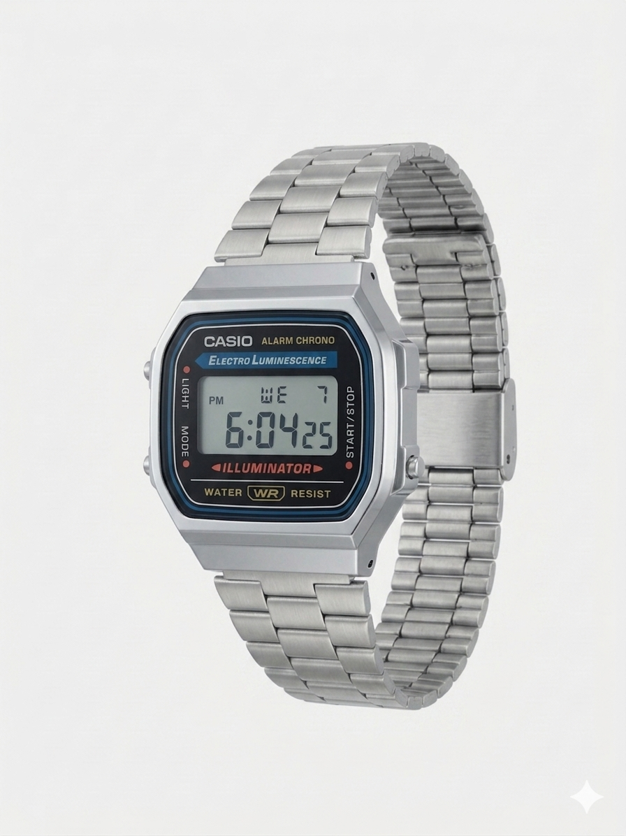 CASIO 3298 A168WA-1WDF BLACK DIAL - UNISEX QUARTZ