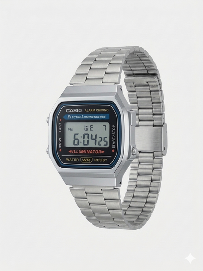 CASIO 3298 A168WA-1WDF BLACK DIAL - UNISEX QUARTZ