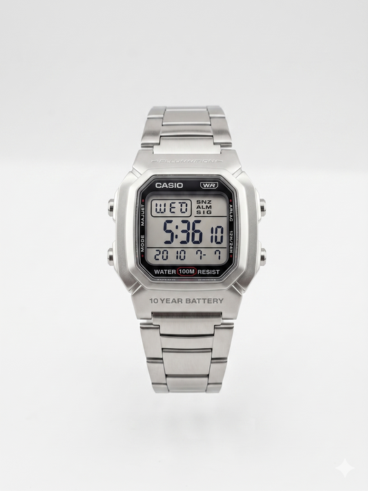 CASIO 3240 W-800HD-1AVDF SILVER DIAL - WOMEN'S QUARTZ