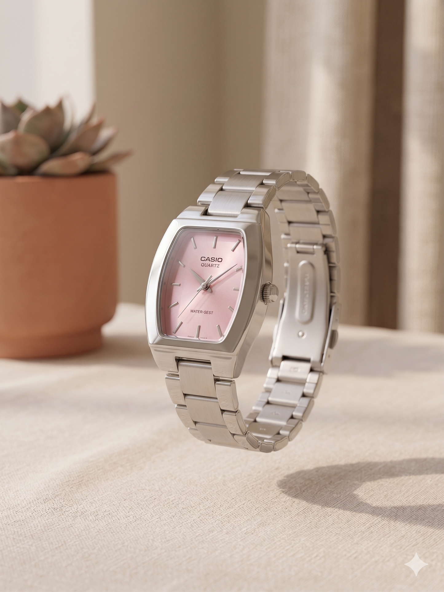 CASIO 1330 LTP-1165A-4CDF SALMON DIAL - WOMEN'S QUARTZ