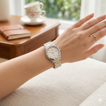 CASIO 3363 LTP-1308SG-7ADVF WHITE DIAL - WOMEN'S QUARTZ
