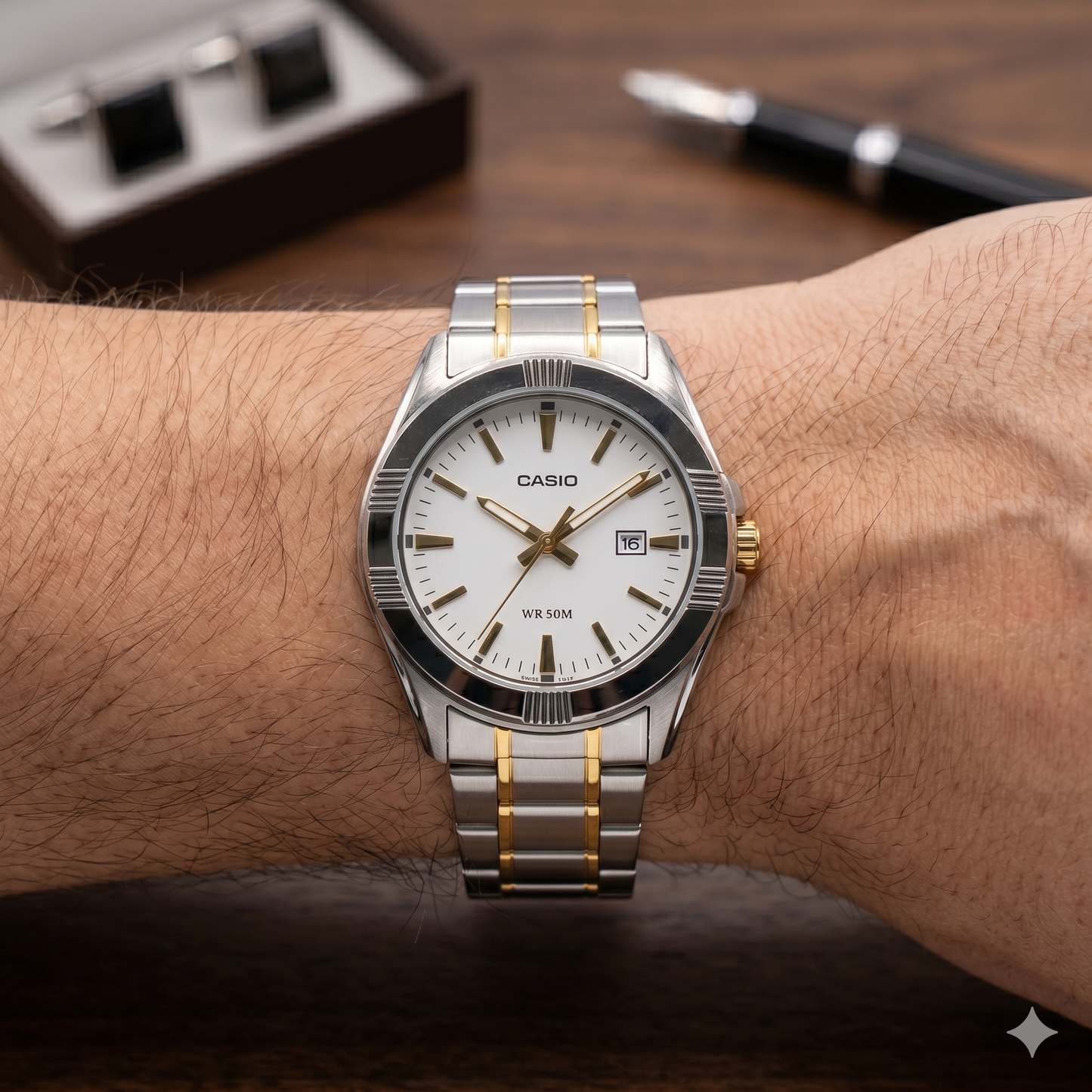 CASIO 2784 MTP-1308SG-7ADVF WHITE DIAL - MEN'S QUARTZ