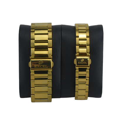 EXCEL OCTAGONAL EX-2097L GOLD DIAL - COUPLE QUARTZ