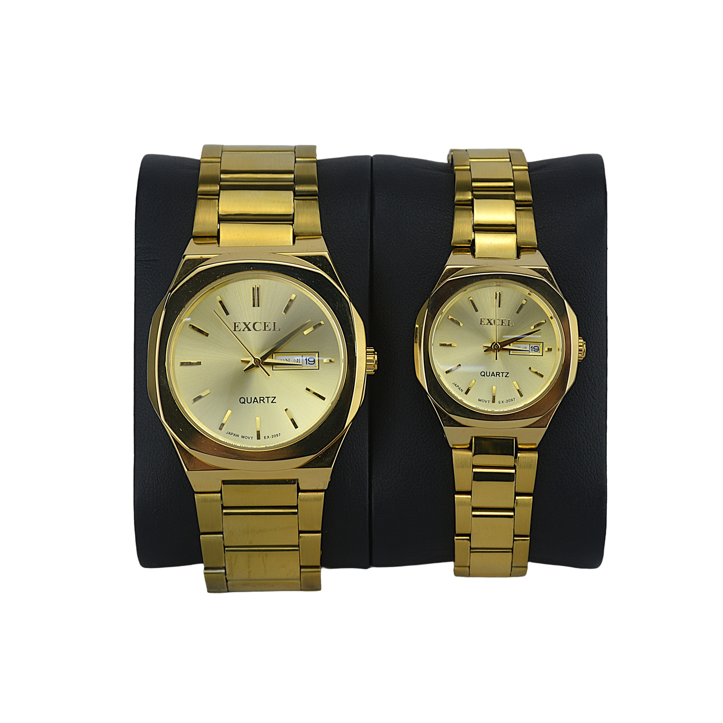 EXCEL OCTAGONAL EX-2097L GOLD DIAL - COUPLE QUARTZ