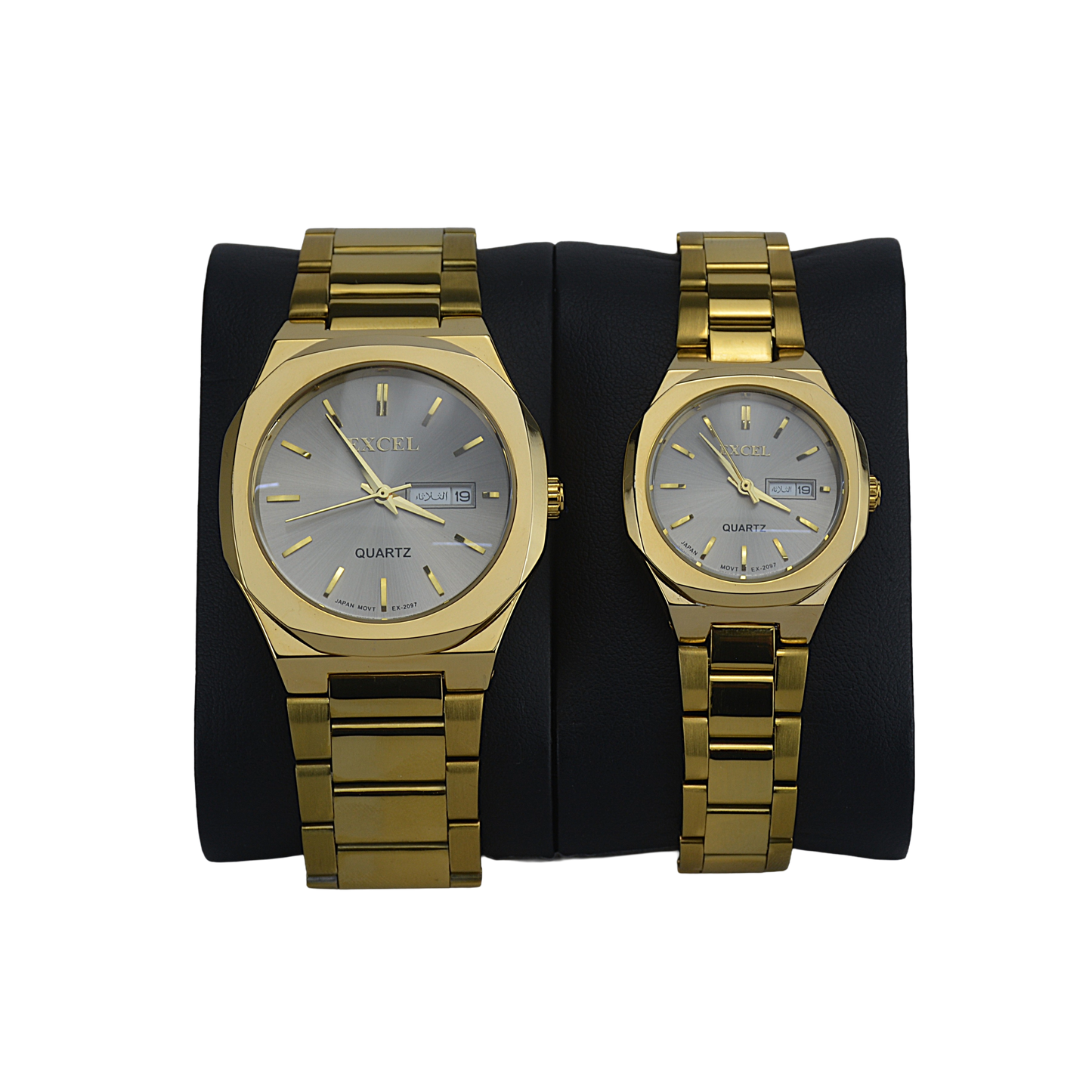EXCEL OCTAGONAL EX-2097L GRAY DIAL - COUPLE QUARTZ