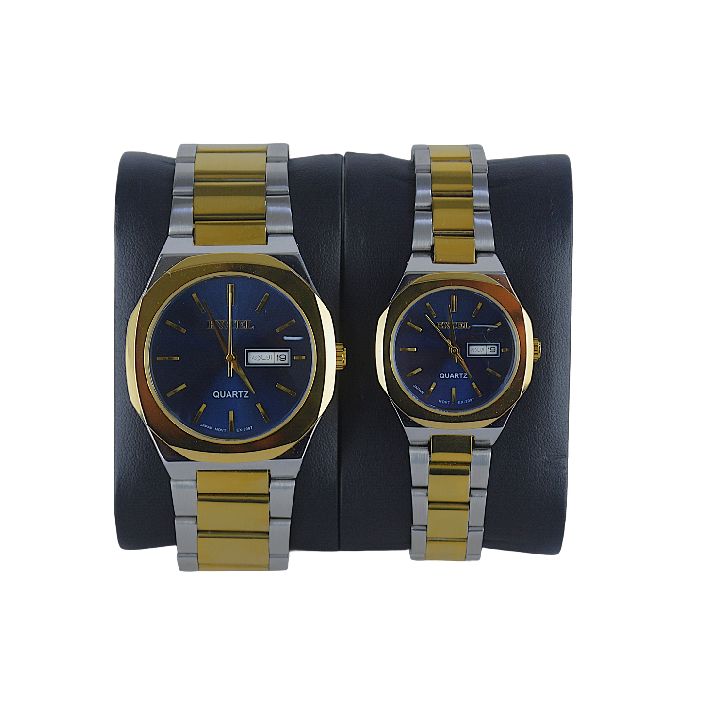 EXCEL OCTAGONAL EX-2097L BLUE DIAL - COUPLE QUARTZ