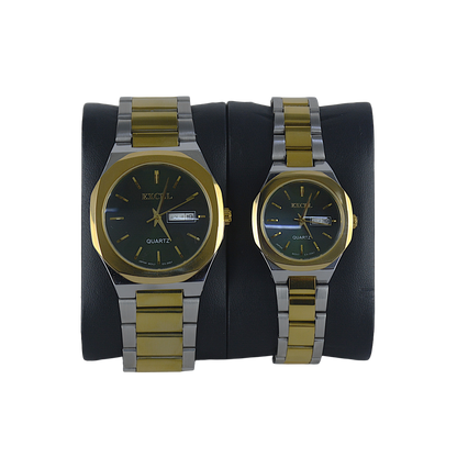 EXCEL OCTAGONAL EX-2097L GREEN DIAL - COUPLE QUARTZ