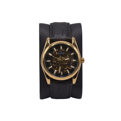 FITRON LEATHER MEDIUM 117209M BLACK DIAL - MEN'S AUTOMATIC