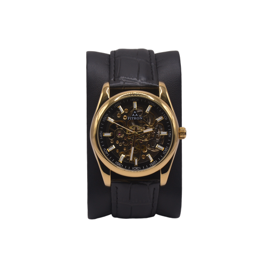 FITRON LEATHER MEDIUM 117209M BLACK DIAL - MEN'S AUTOMATIC